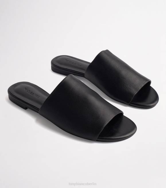 Sandalen| de Tony Bianco Frauen schwerere Wohnungen schwarzes Schafsnappa 4624666